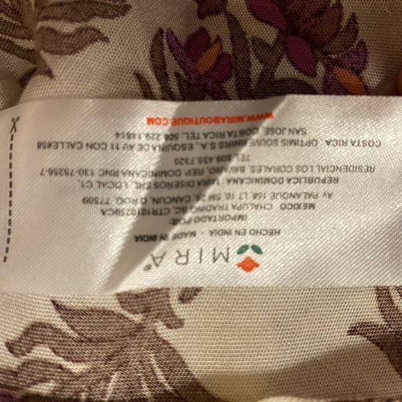 Mira Boho Cream purple and Burgundy brass embellishments Tunic Top Resortwear - Picture 5 of 7